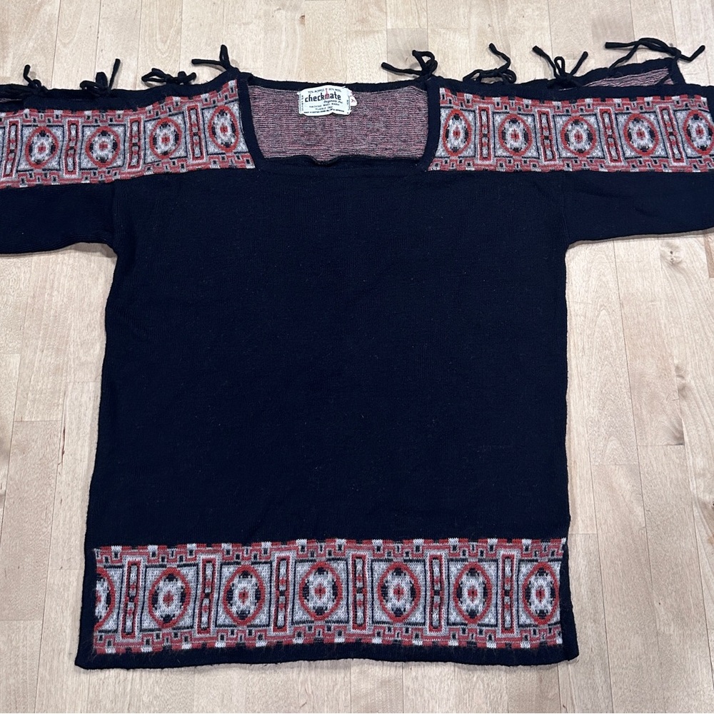 Black and Red Boxy Embellished Sweatshirt